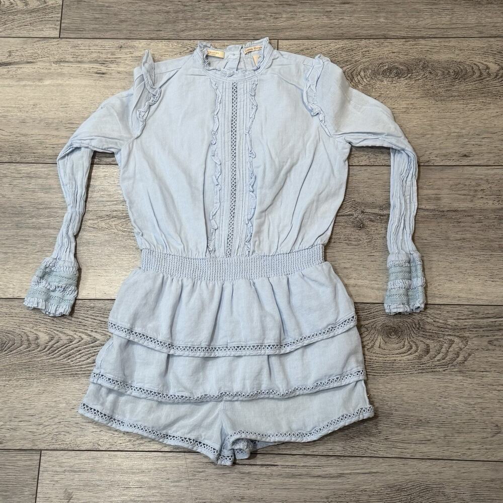 Girls Scotch & Soda Cosmic Boogie Romper Soft Baby Blue Long Sleeve Size 10